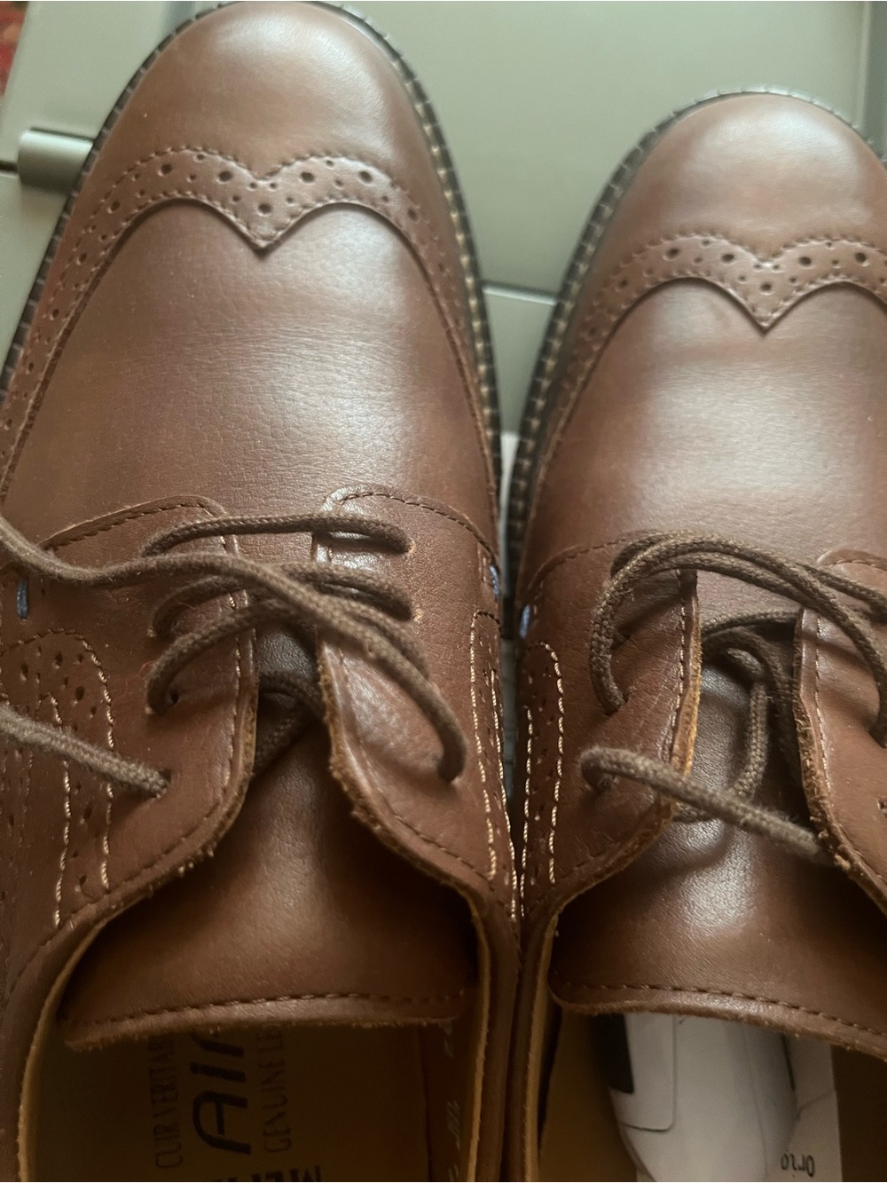 Mephisto Men’s Tan-Brown Leather Lace-Up Oxfords